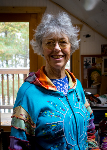 photograph of Jeanne in her studio